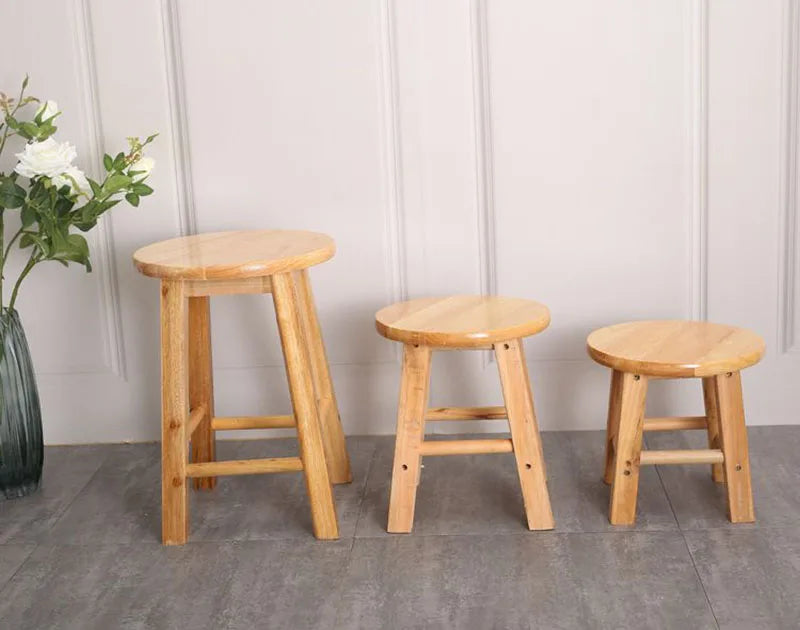 Solid Wood Round Stool