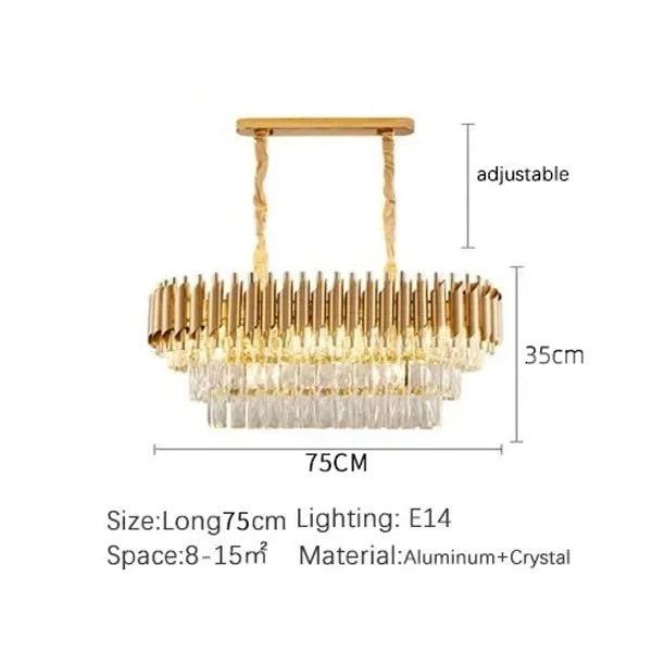 Luxury Crystal Ceiling Chandelier Lighting Modern Living Room Lights