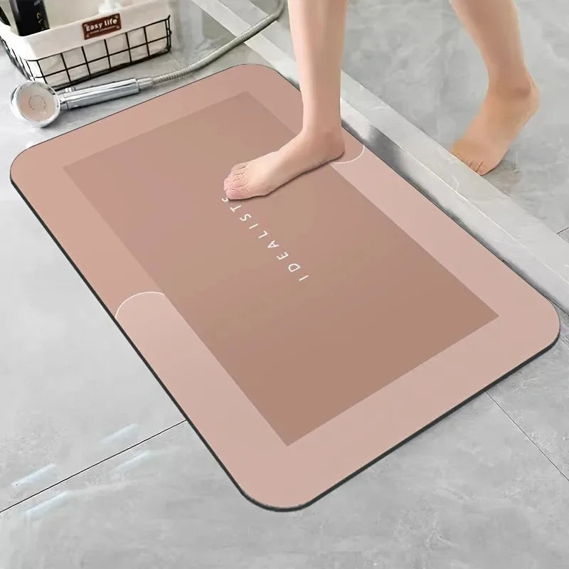 Diatomaceous Earth Bath Mat Super Absorbent Non Slip Fast Drying