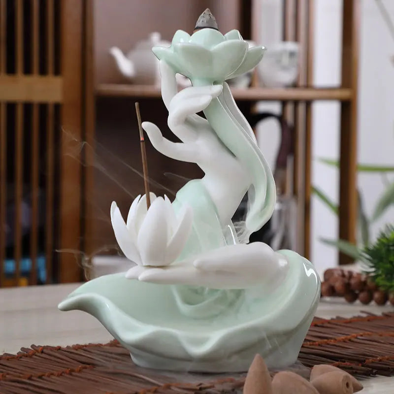 Buddha Hand Lotus Backflow Incense Stand