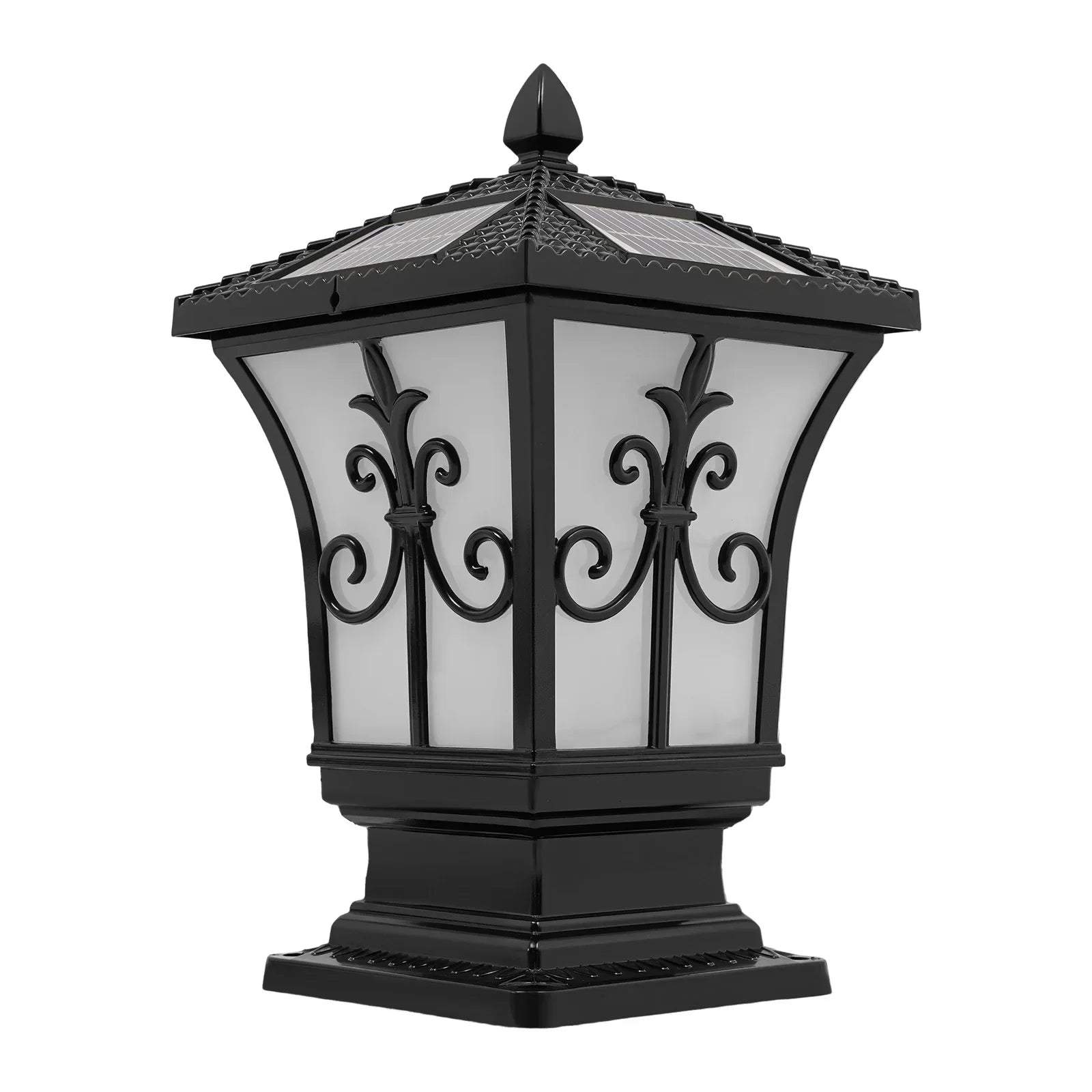 85-265V Outdoor Solar Post Light,Modern Post Light, Solar Powered &