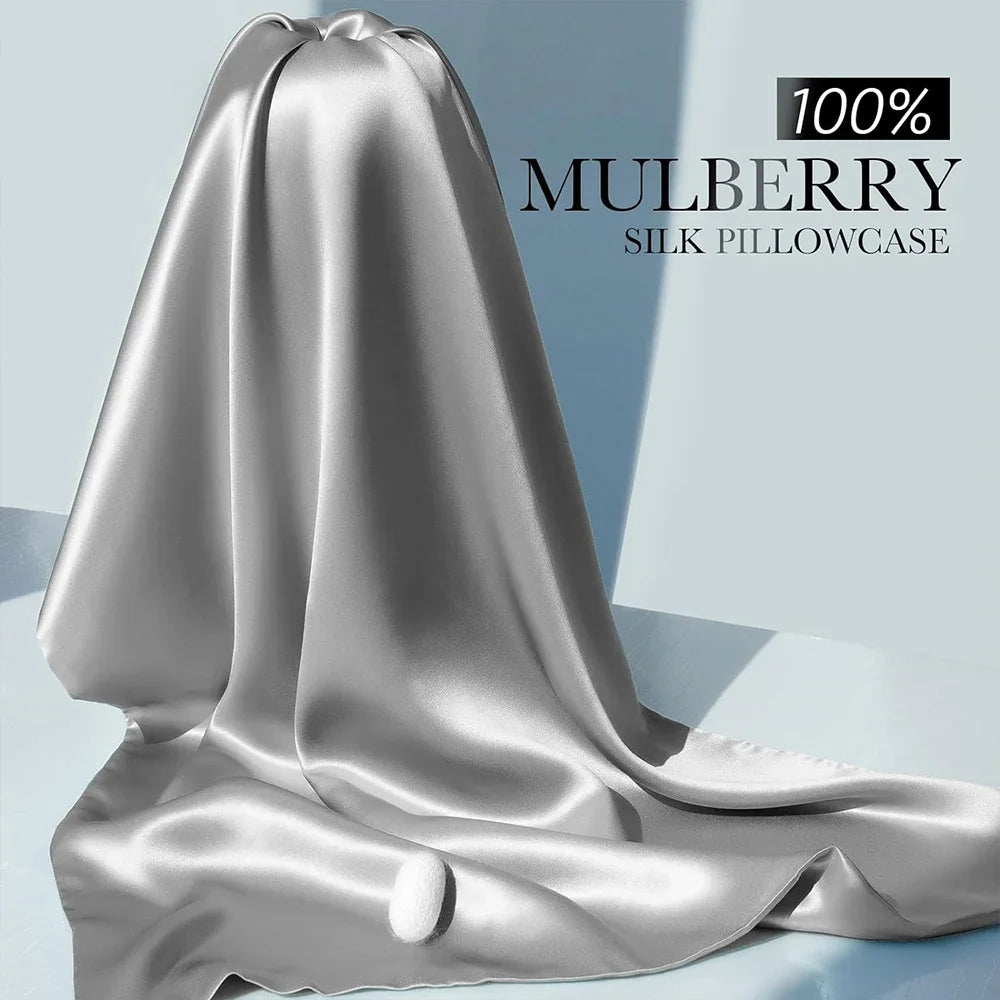 100% Natural Mulberry Silk Pillowcase with Hidden Zipper Double Sided