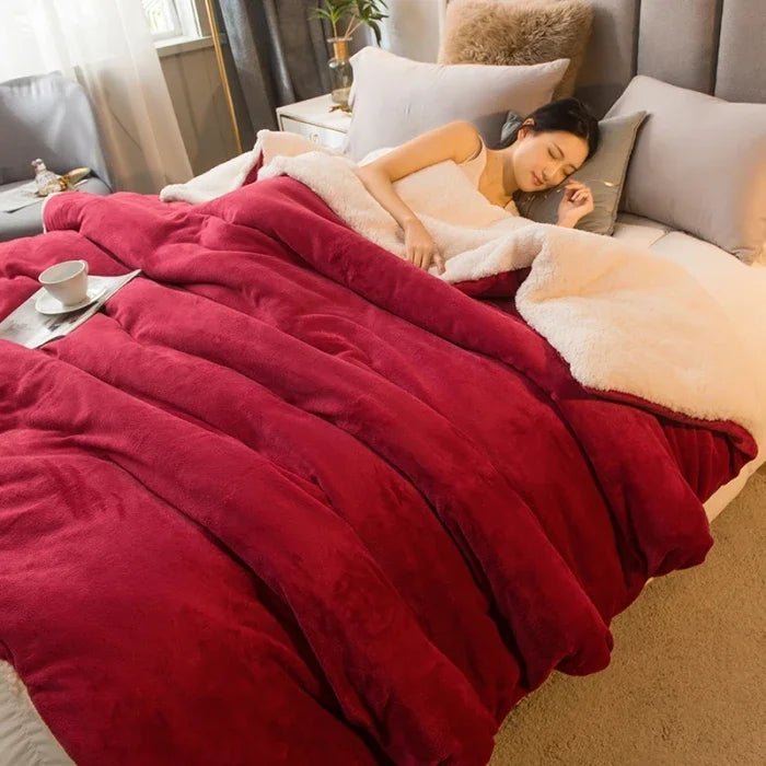 Double Sided Lamb Fluff Blanket