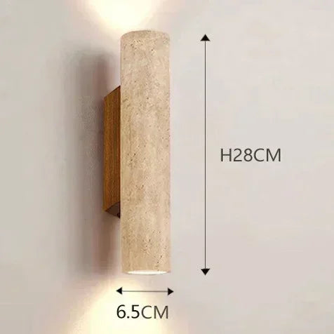 Indoor Stone Wall Lamp Travertine Sconce Light Hardwired With E27 Bulb for Bedroom Living Room