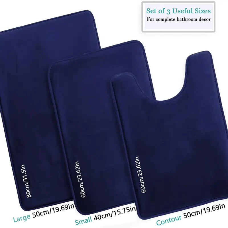 Three Piece Toilet, Bath Floor Mat, Shower Mat, Bath Absorbent Mat, Non