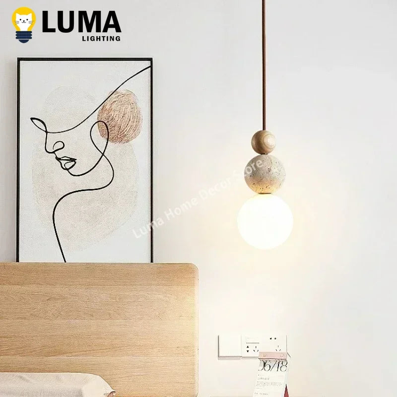 Cream Travertine Pendant Light