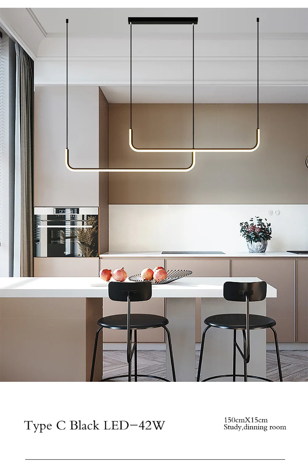 Gold Linear Strip Pendant Light
