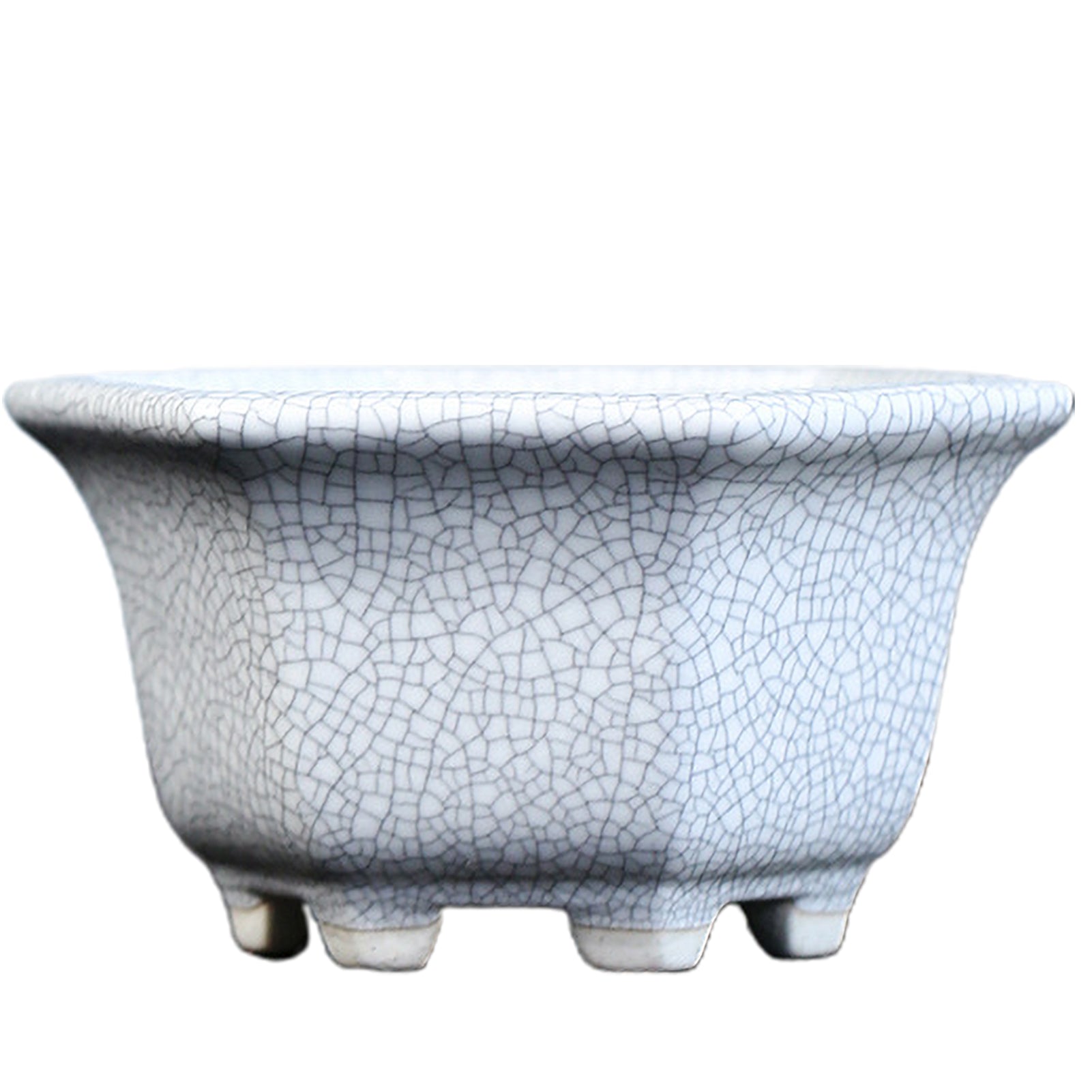 Hexagonal Glazed Ceramic Bonsai Pot