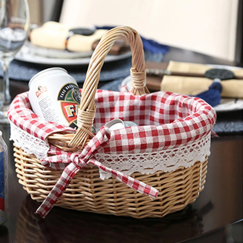 Hand Woven Wicker Picnic Basket