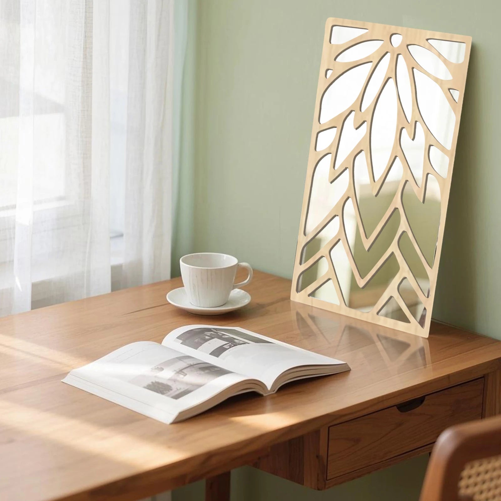 Hollow Leaf Wall Mirror Set of 3