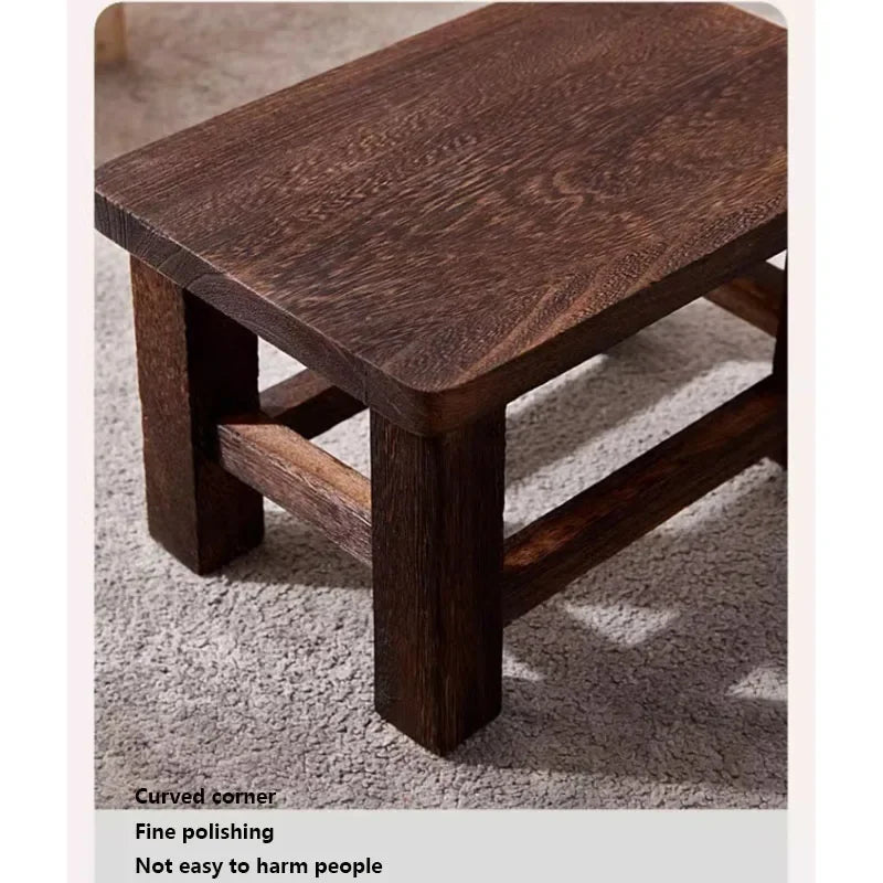 Solid Wood Shoe Changing Stool for Entryway