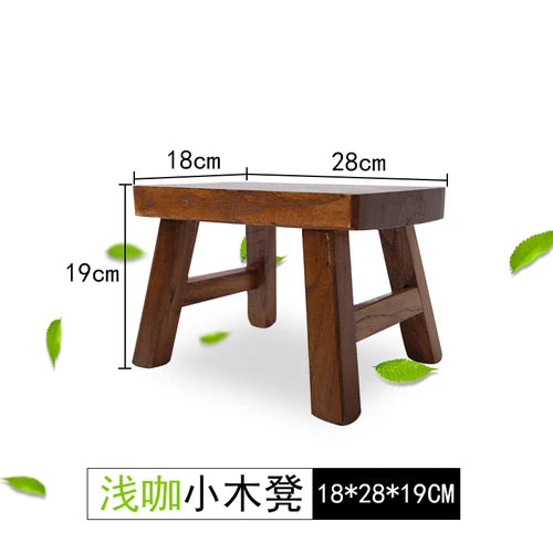 Custom Solid Wood Foot Stool, Square Bench