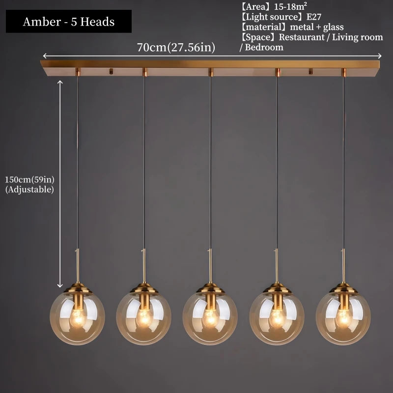 Modern Glass Globe Pendant Light