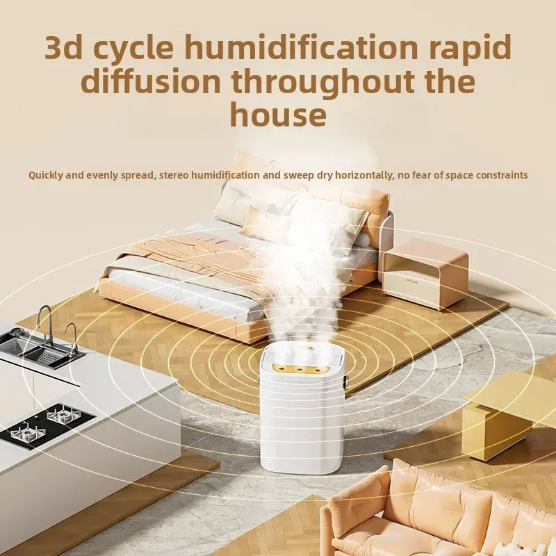 USB Connected Three Nozzle Humidifier 1.8L Large Capacity 3-Gear
