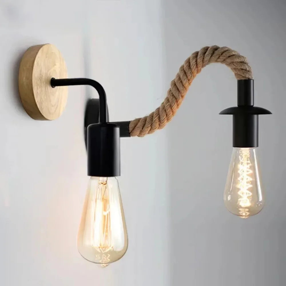 Retro Hemp Rope Wall Lamp