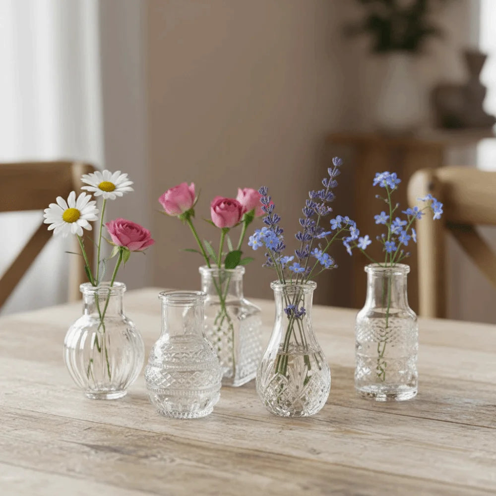 Mini Glass Bud Vase Set of 10