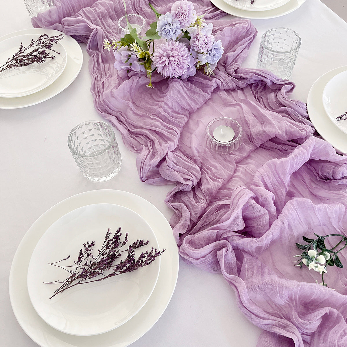 Gauze Cheesecloth Table Runners Set of 6