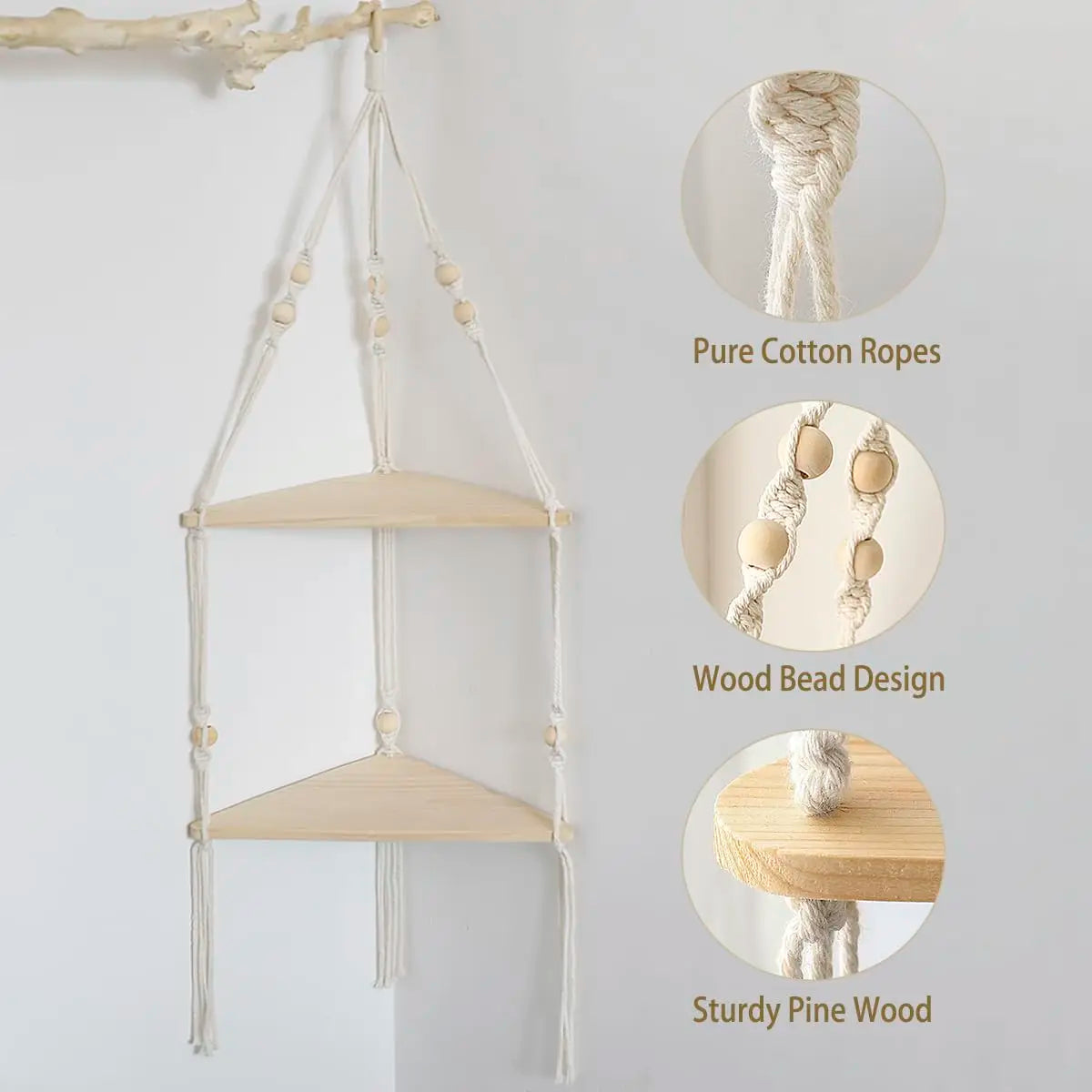 Macrame Wall Hanging Shelf