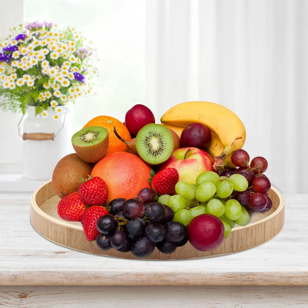 Round Wooden Serving Tray