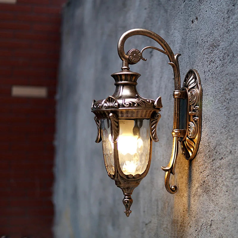 Retro Bronze Outdoor Wall Lantern