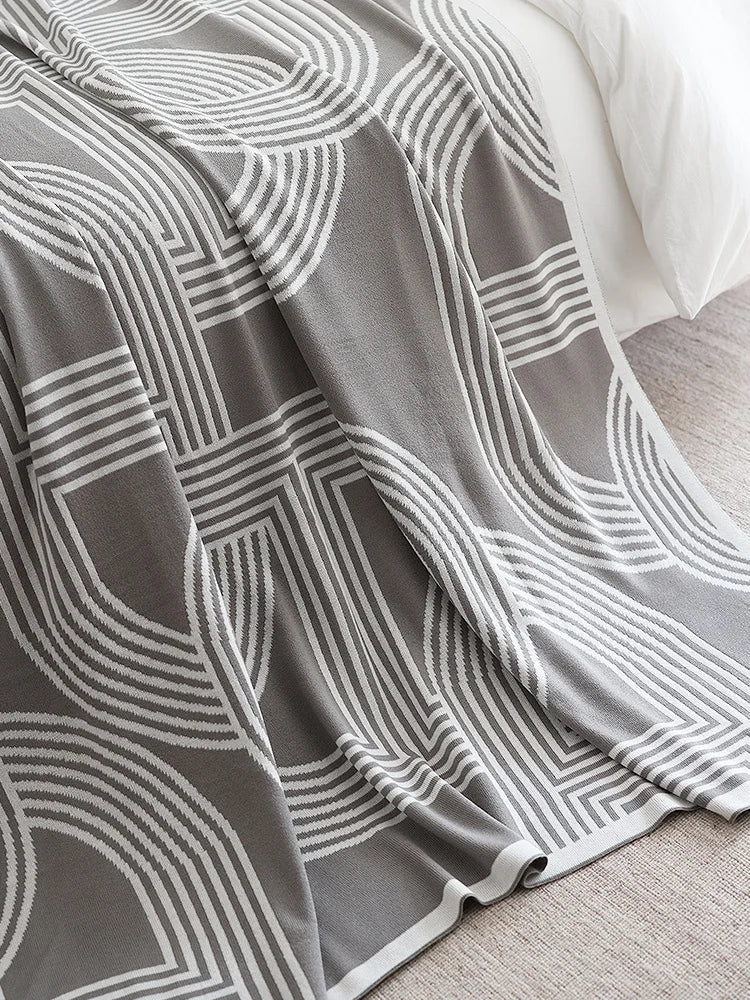 Nordic Geometric Knit Blanket