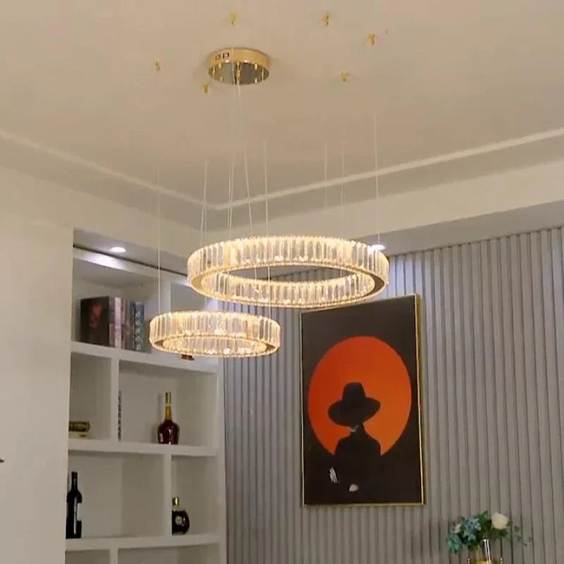 Modern Gold Luxury Crystal LED indoor Chandelier Bedroom Living Room