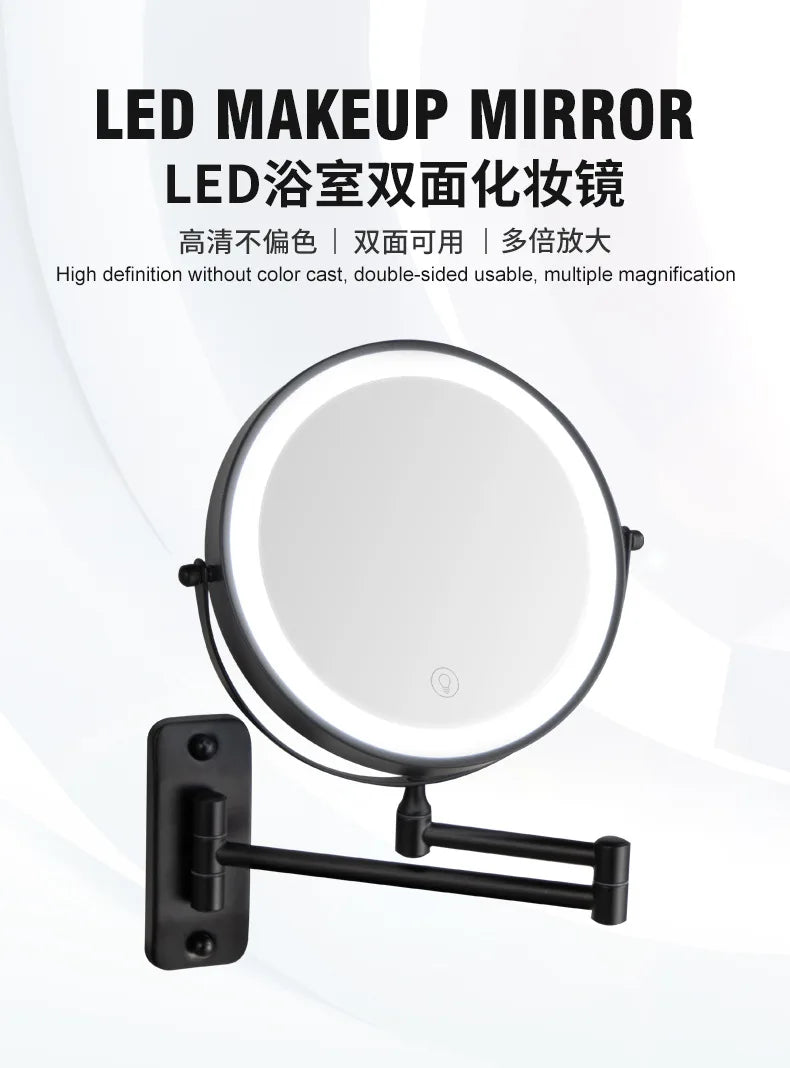 Double Sided Wall Mounted Shower Mirror with Lights