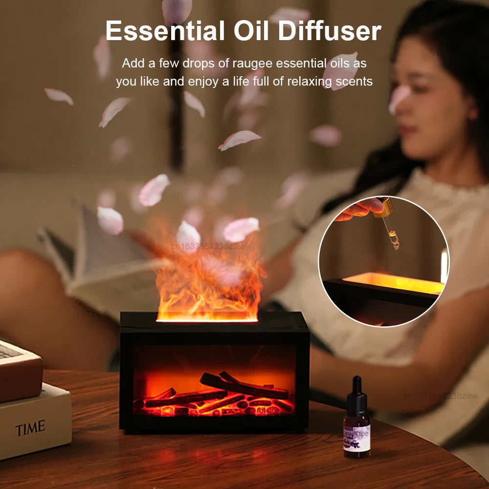 Fireplace Humidifier Aroma Flame Humidifier Fragrance Diffuser