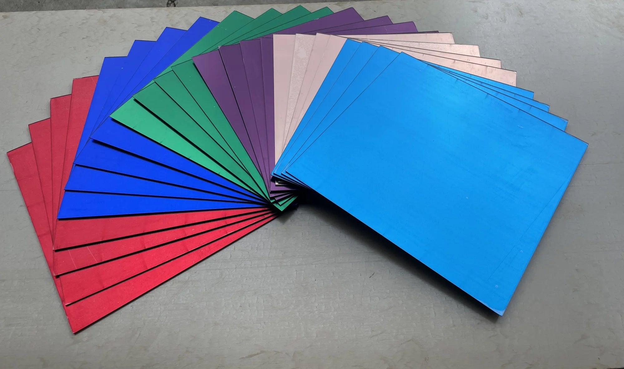 Colorful Rectangle Acrylic Wall Mirror Sheet