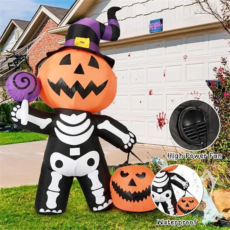6 ft Inflatable Skull Ghost Pumpkin Prop