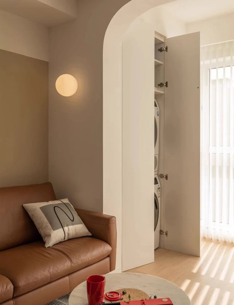 Milky Glass Ball Wall Sconce