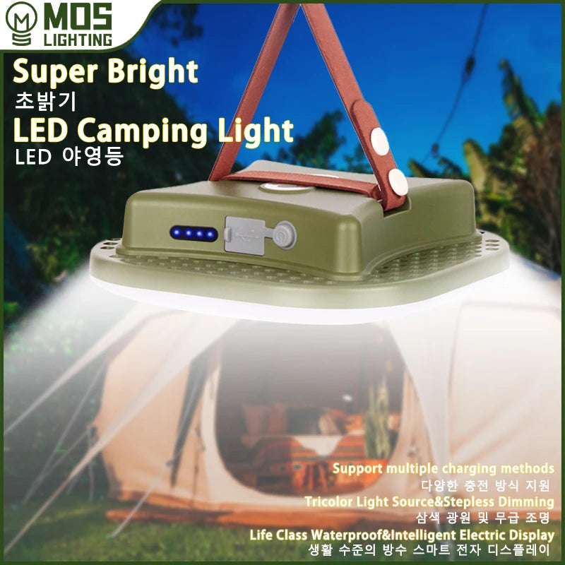 MOSLIGHTING Solar Chargin Tent Strong Light with Magnet Zoom Portable