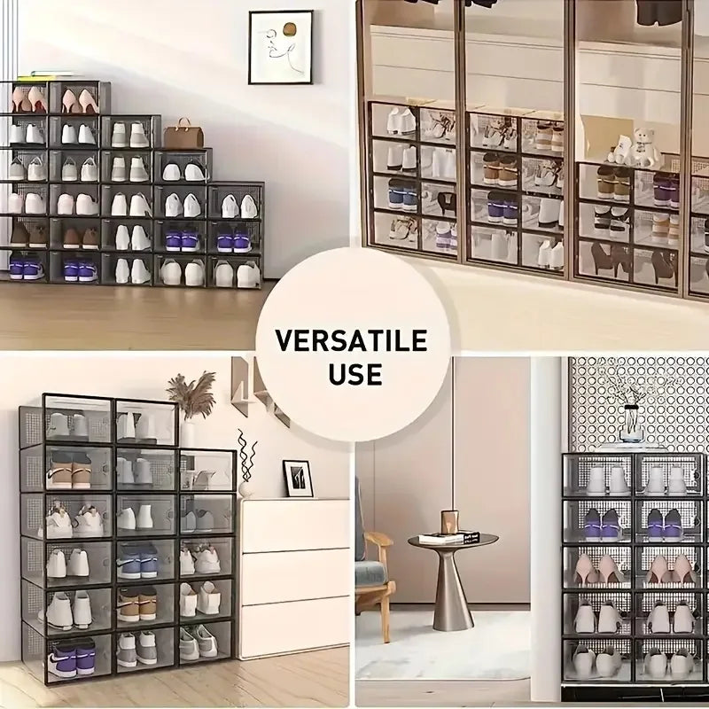 Stackable Clear Shoe Boxes 12 Pack