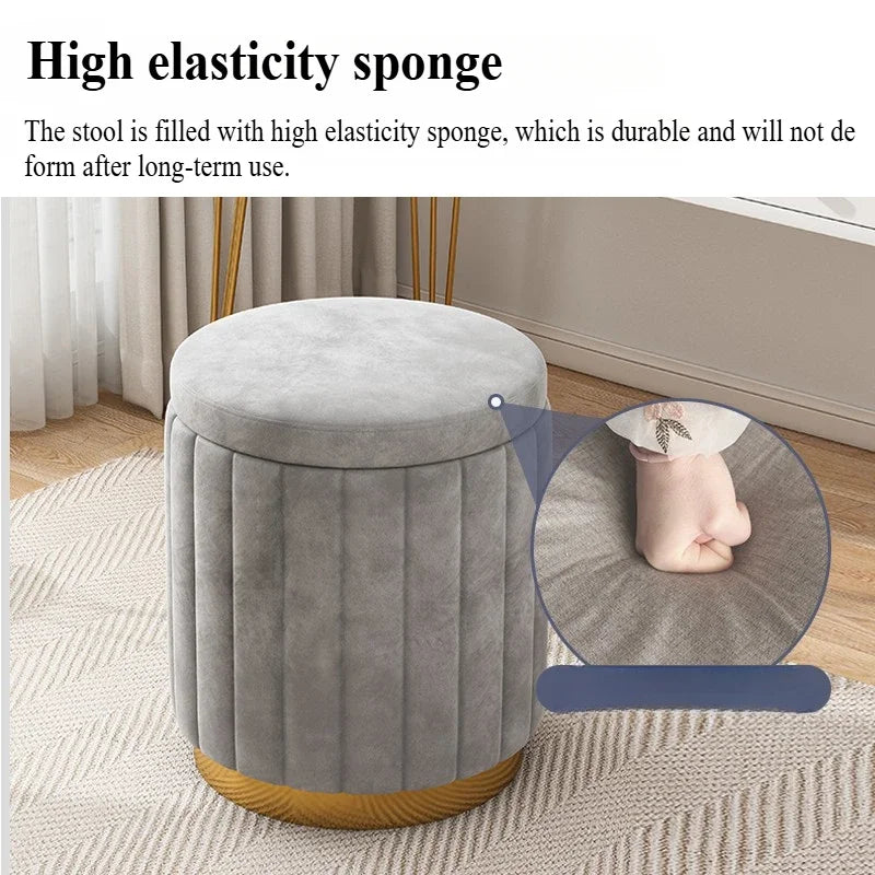 Round Storage Stool with Lift Top