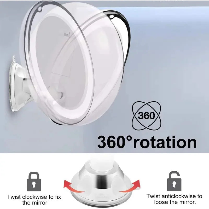 Round LED Makeup Mirror with 10X Magnification