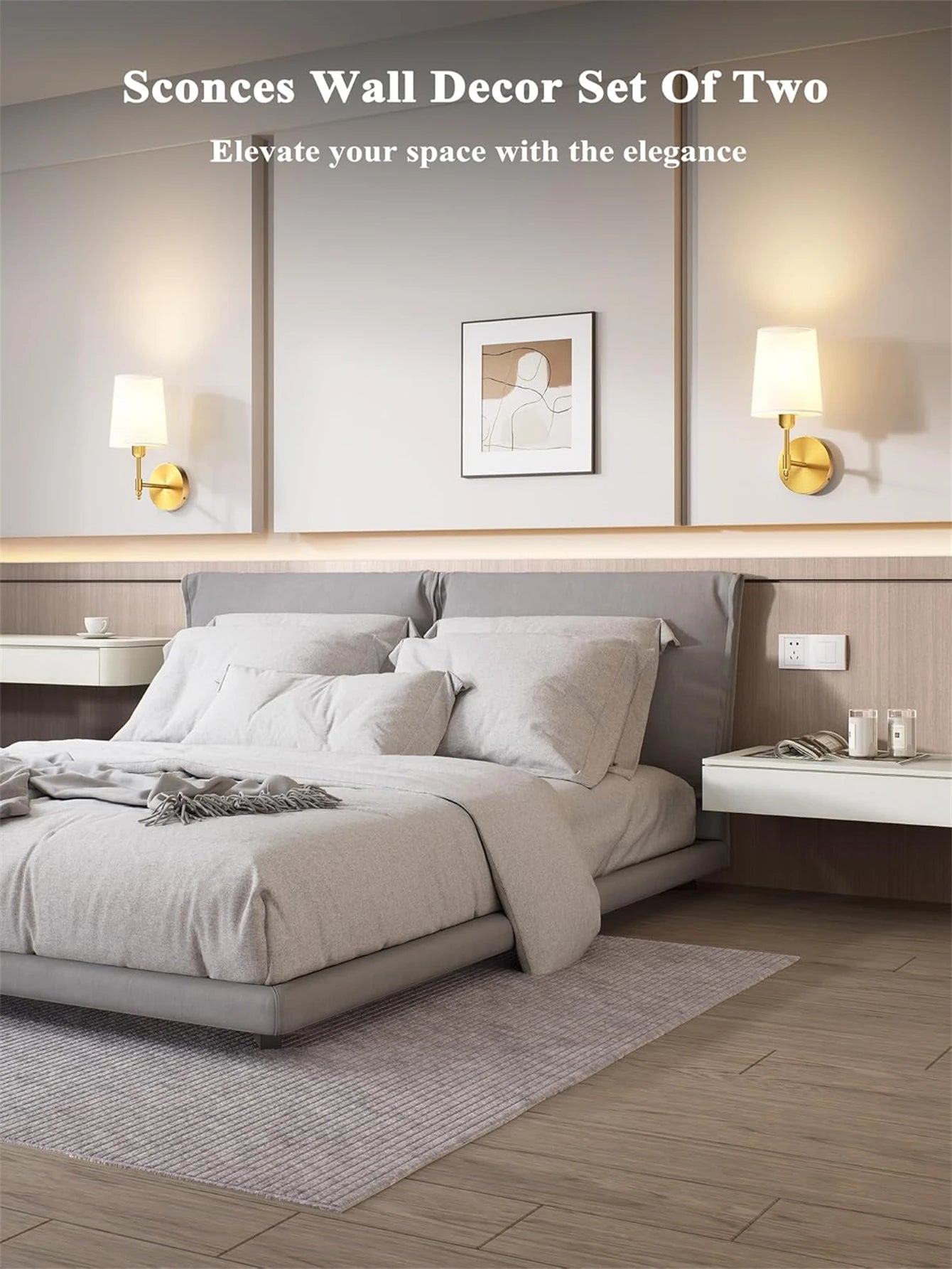 Wireless Rechargeable Battery Powered Wall Light, 4000mAh