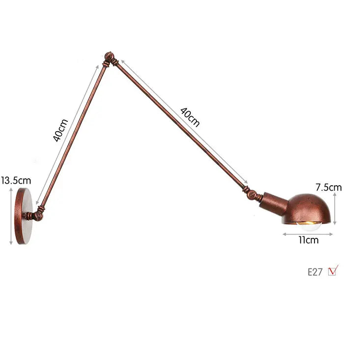Loft Industrial adjustable long swing arm Wall lamp Fixture Vintage