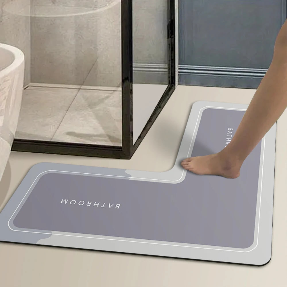 L Shaped Diatomaceous Earth Shower Mat
