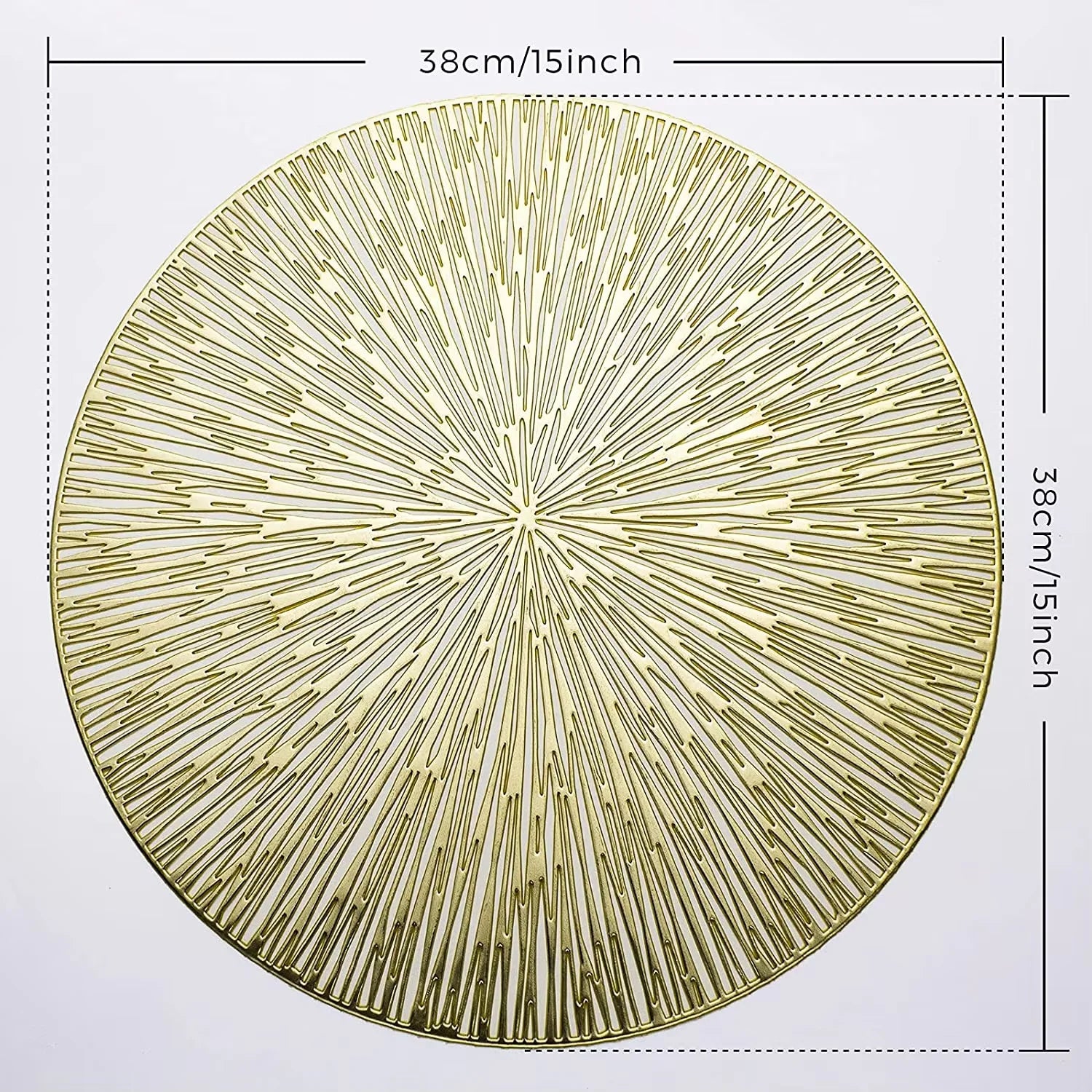 Metallic Leaf Round Placemat Set of 4