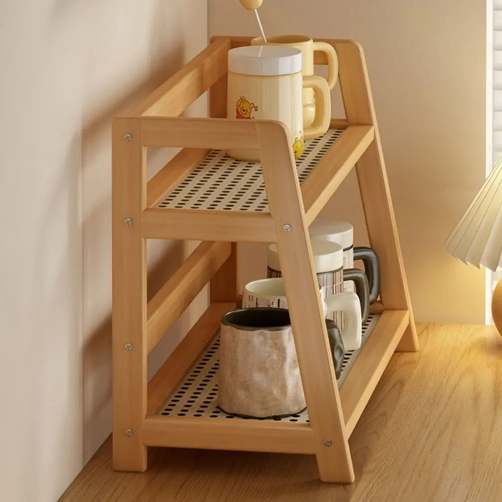 Rattan Desktop Storage Shelf
