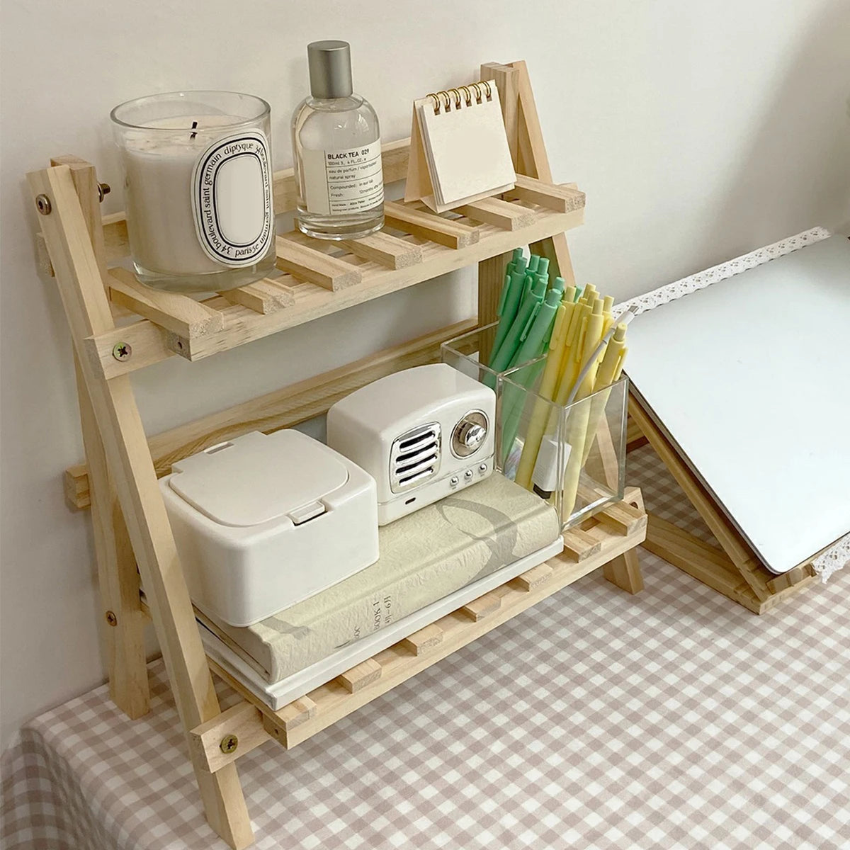 Folding Double Layer Desk Organizer