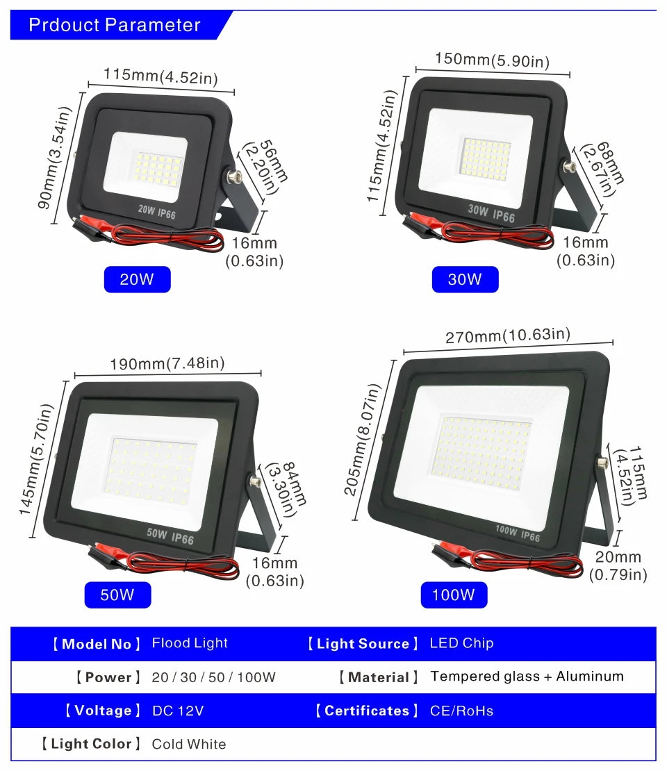 DC 12V Portable LED Flood Light
