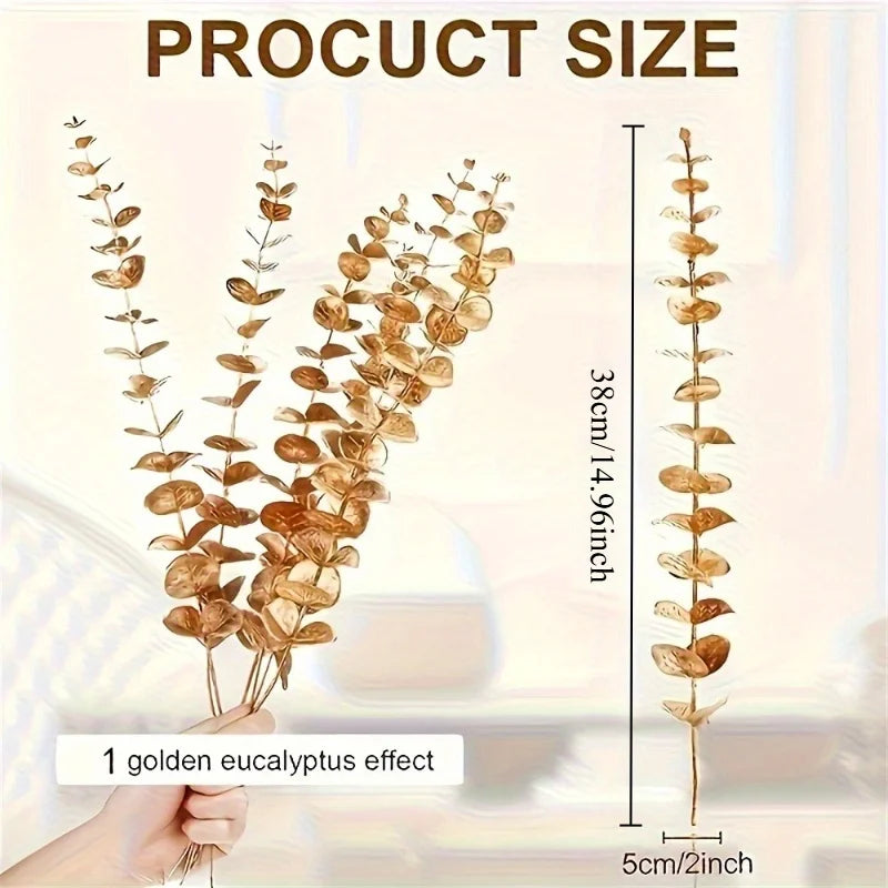 Golden Eucalyptus Artificial Stems