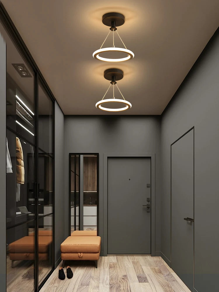Gold and Black Aisle LED Chandelier