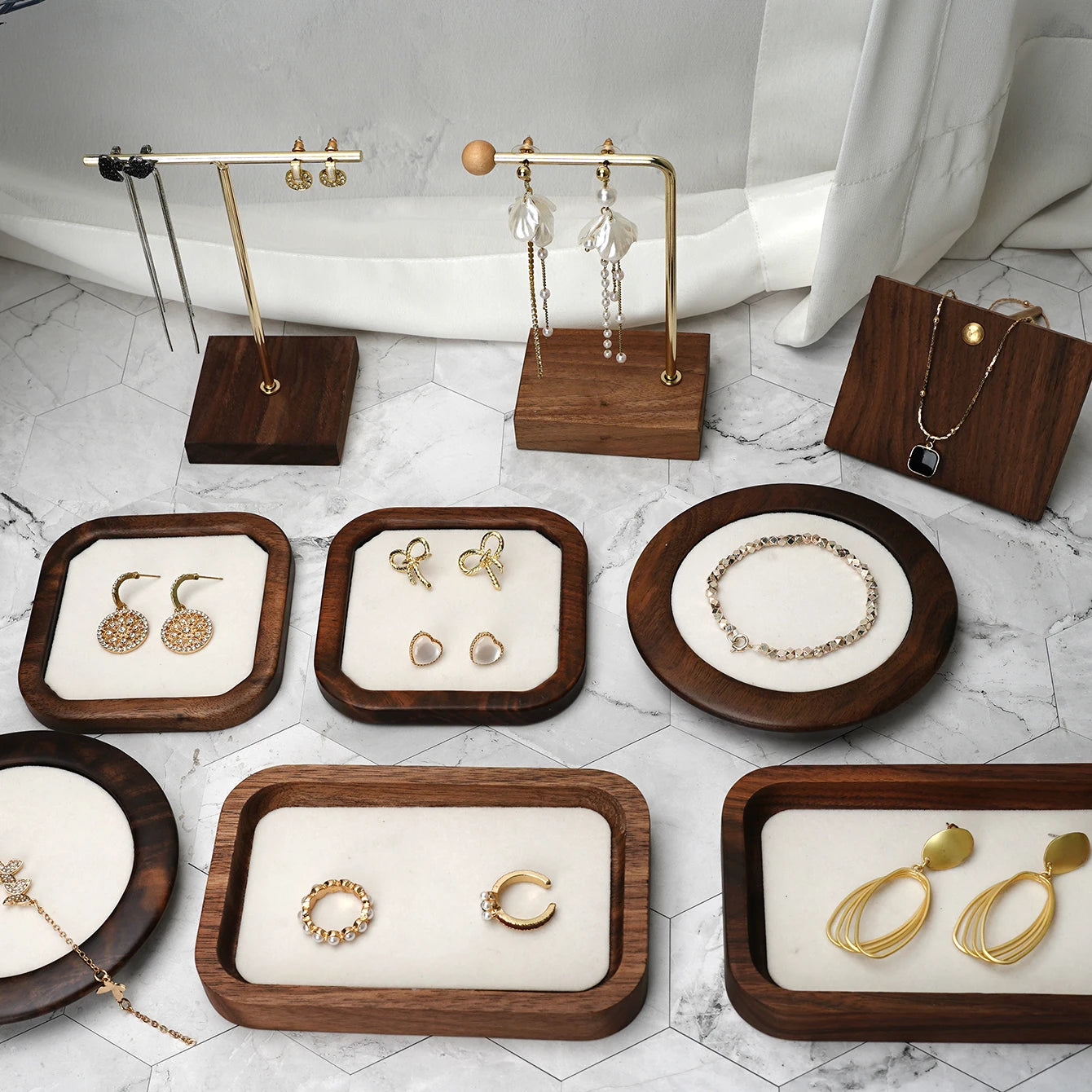 Solid Wood Jewelry Display Tray