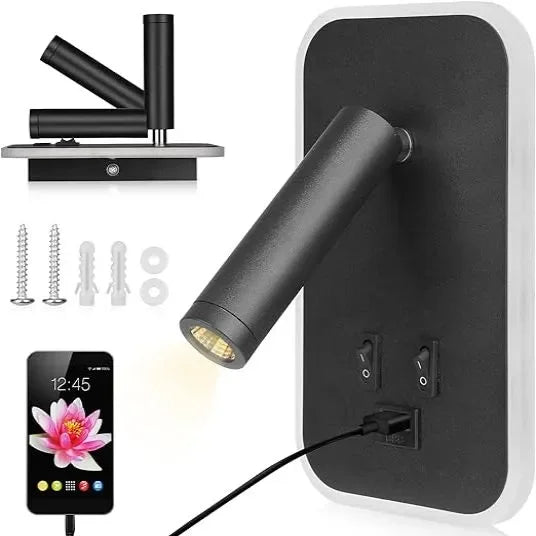 LED Wall Lamp With USB Charging Port