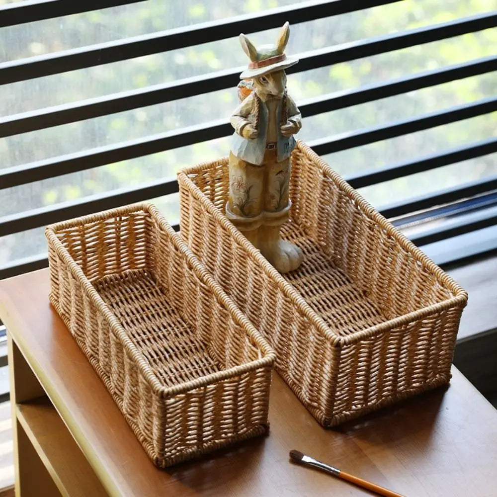 Woven Rectangular Storage Basket