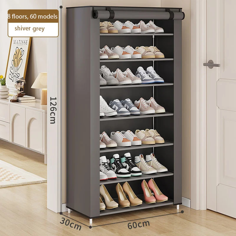 Simple shoe rack with dustproof storage, multi-tier shoe cabinet, dormitory entrance storage stand