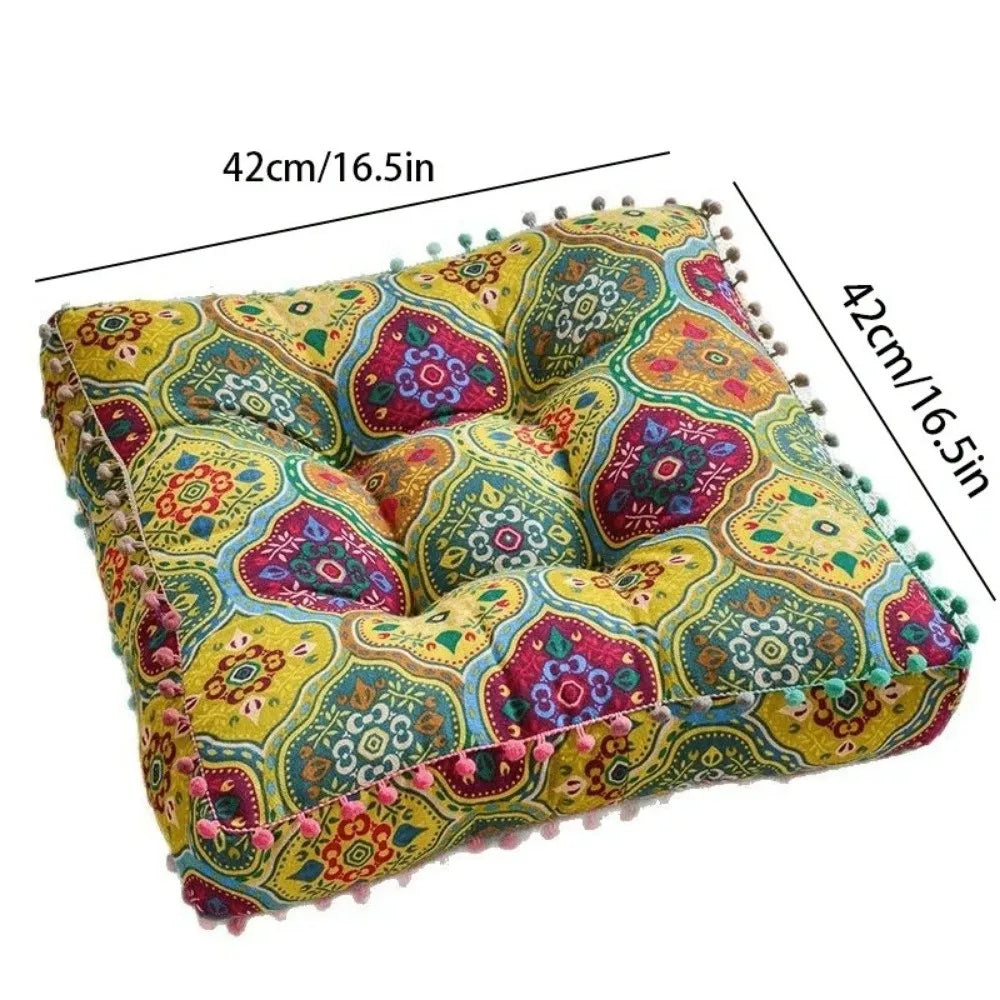 New Soft Tatami Cushion Large Thicken Floor Mat Bohemian Style Square Pillow Cushion For Home Balcony Window