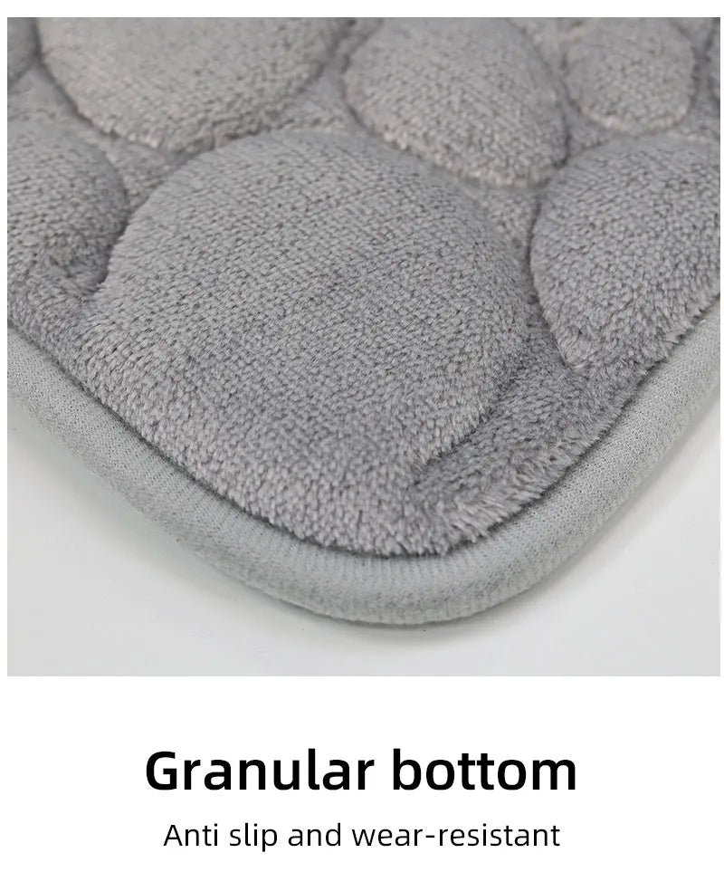 Stone Pattern Bathroom Mat Set